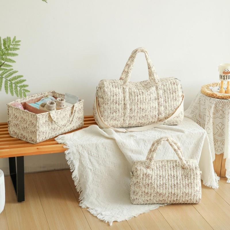 Sac d'organisateur portable en une seule pièce de fleur matelassé