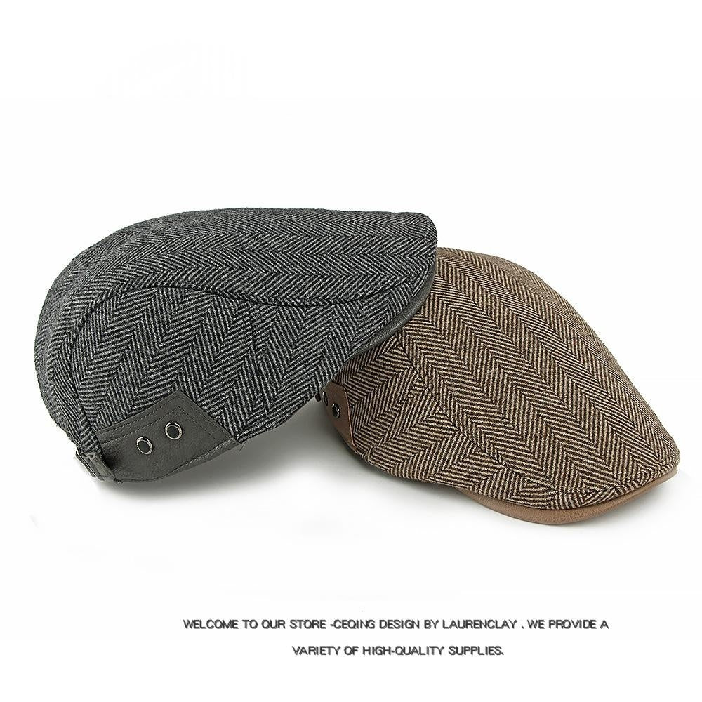 Ligné de velours d'hiver Protection de l'oreille chaude British-Style Vintage Beret