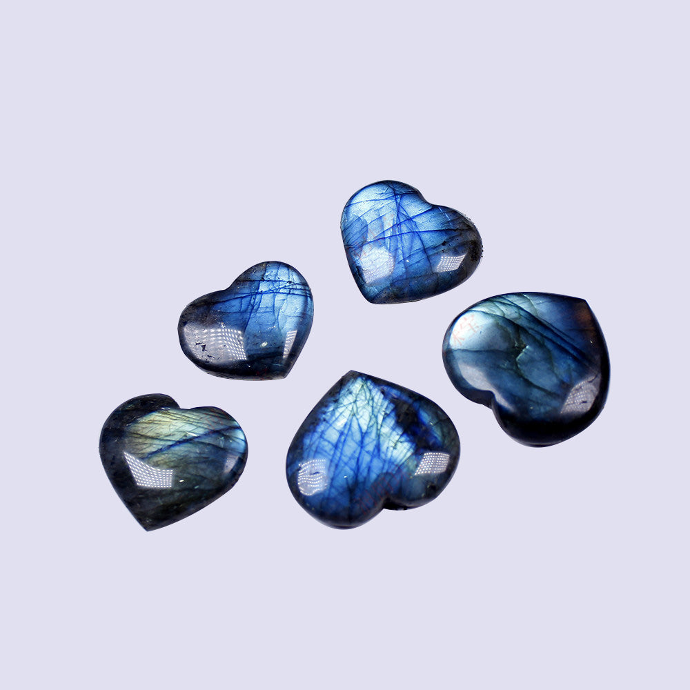 Poignée en cristal naturel Play Piece Pendentif Cœur Cœur Océan Cœur Bleu Lune
