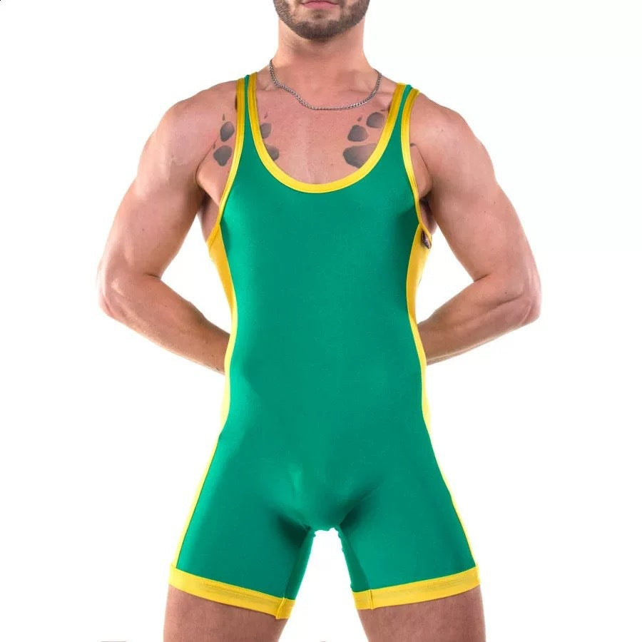 Homme Lutte Singlet Sans manches Bodysuit