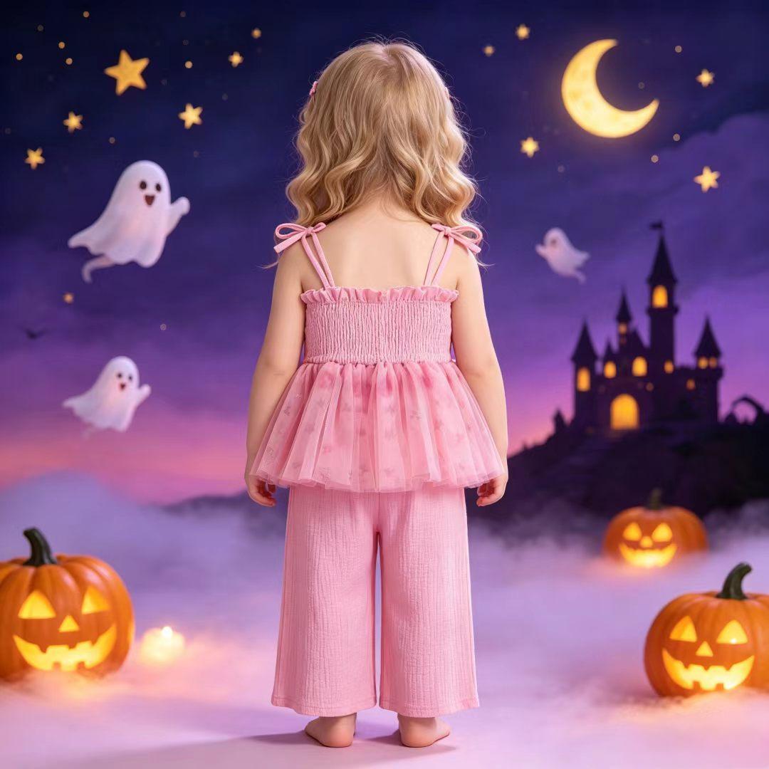 Filles d'un an Romper couleur pêche et robe de strap pour son premier anniversaire