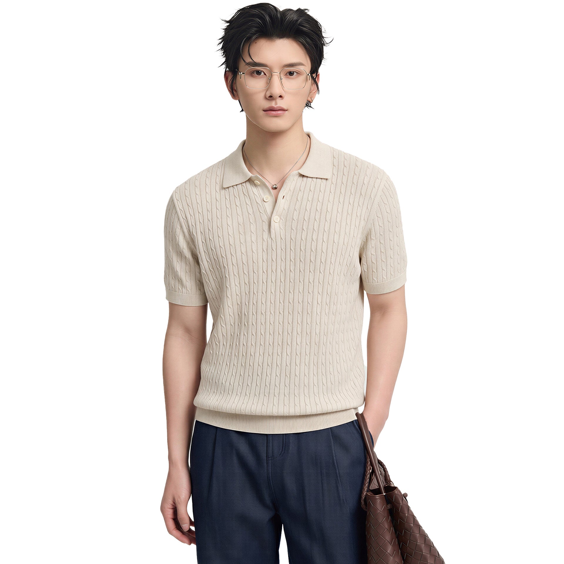 T-shirt à manches courtes pour hommes tricotés