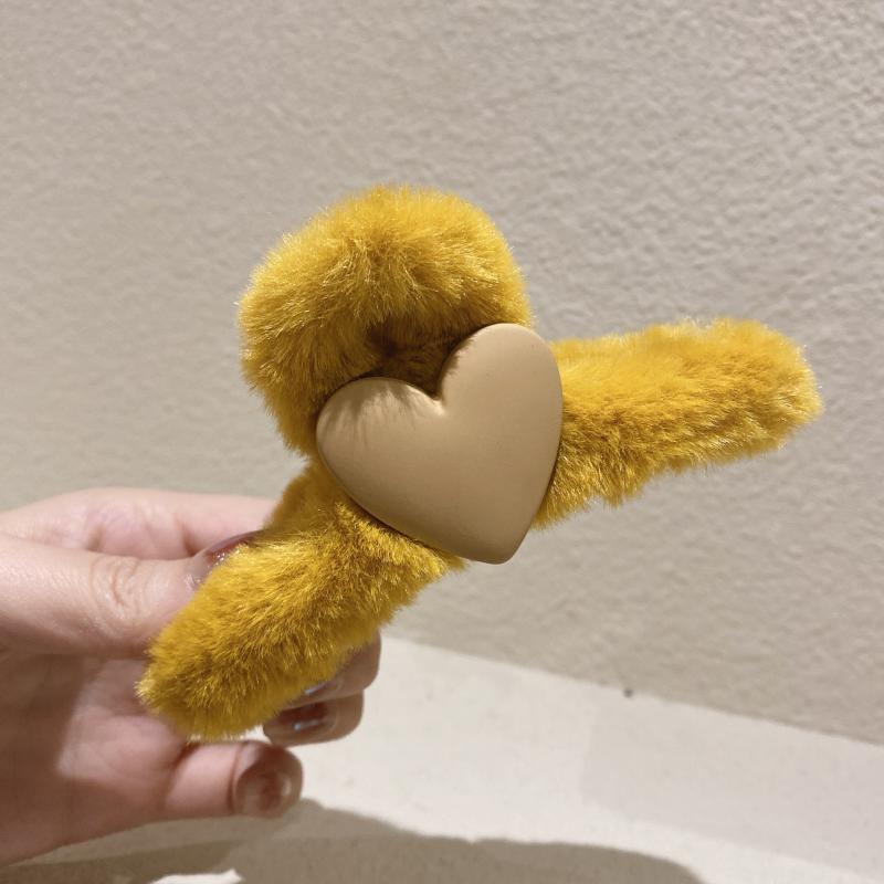 Corée Dongdaemun Love Plush Automne hiver Grab Clip