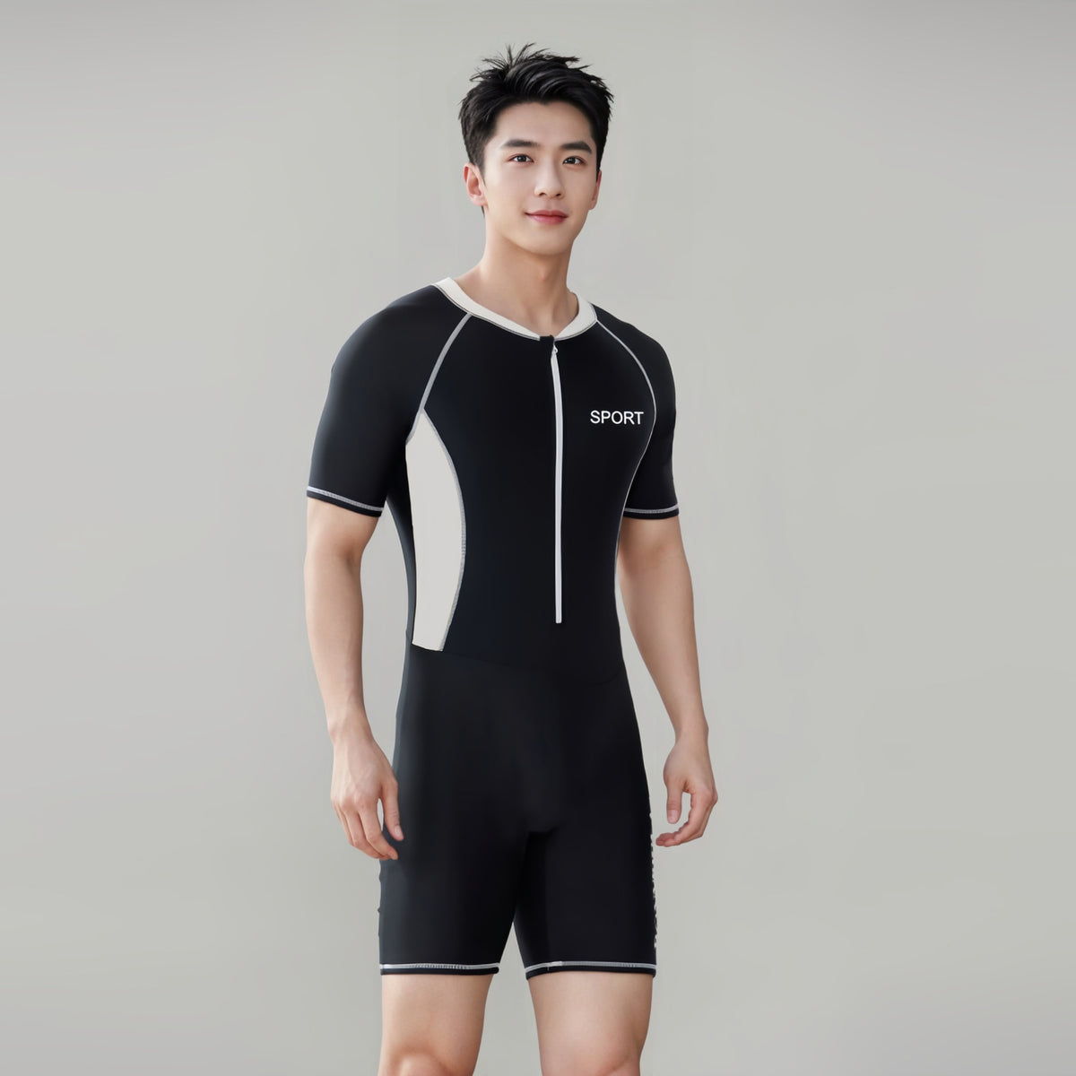Men's one-piece sun protection swimsuit