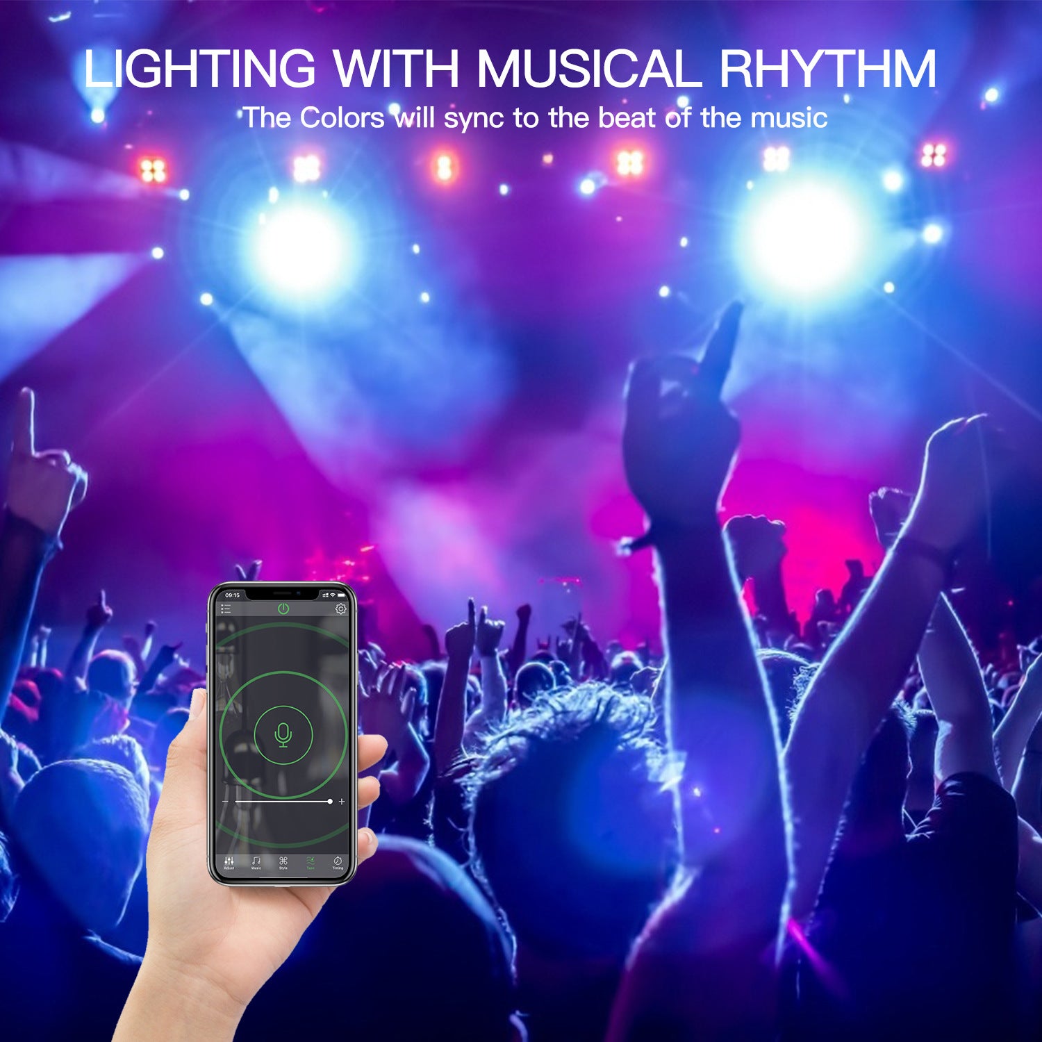 20W Rgb Bluetooth Dual Color Intelligent de la voix Timing Light Outdoor