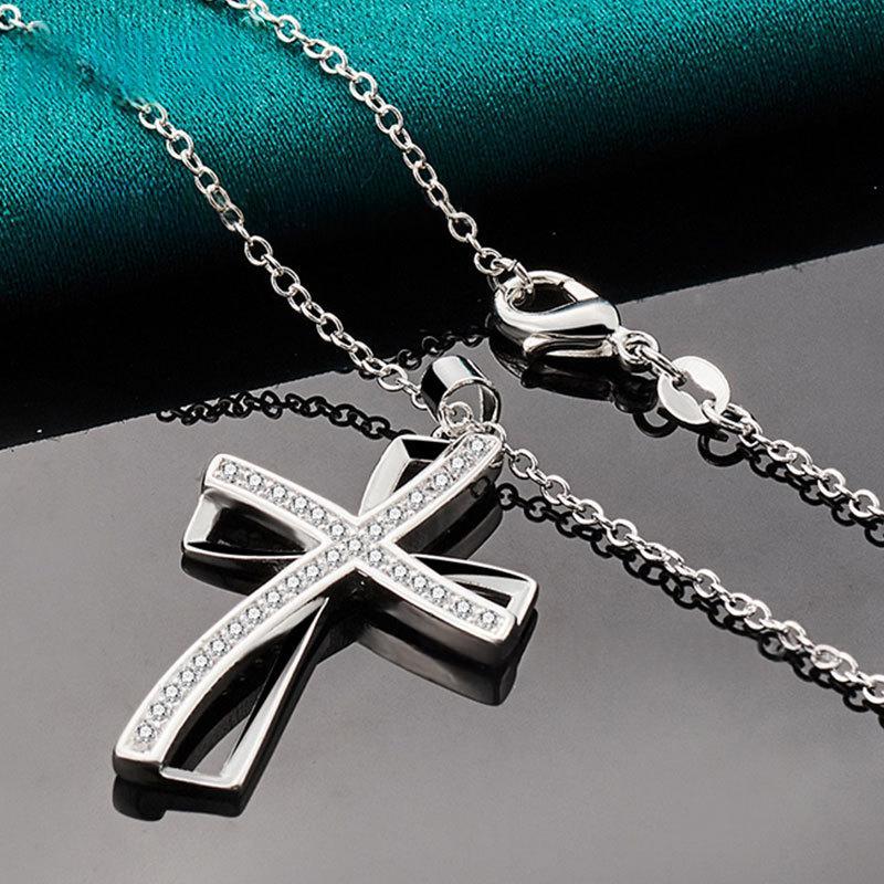 Collier croisé double couche avec pendentif en argent et chaîne de serpent