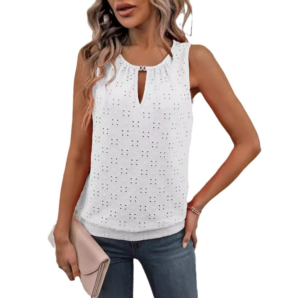T-Shirt en T-Shirt sans manches U-Neck mode pour femmes