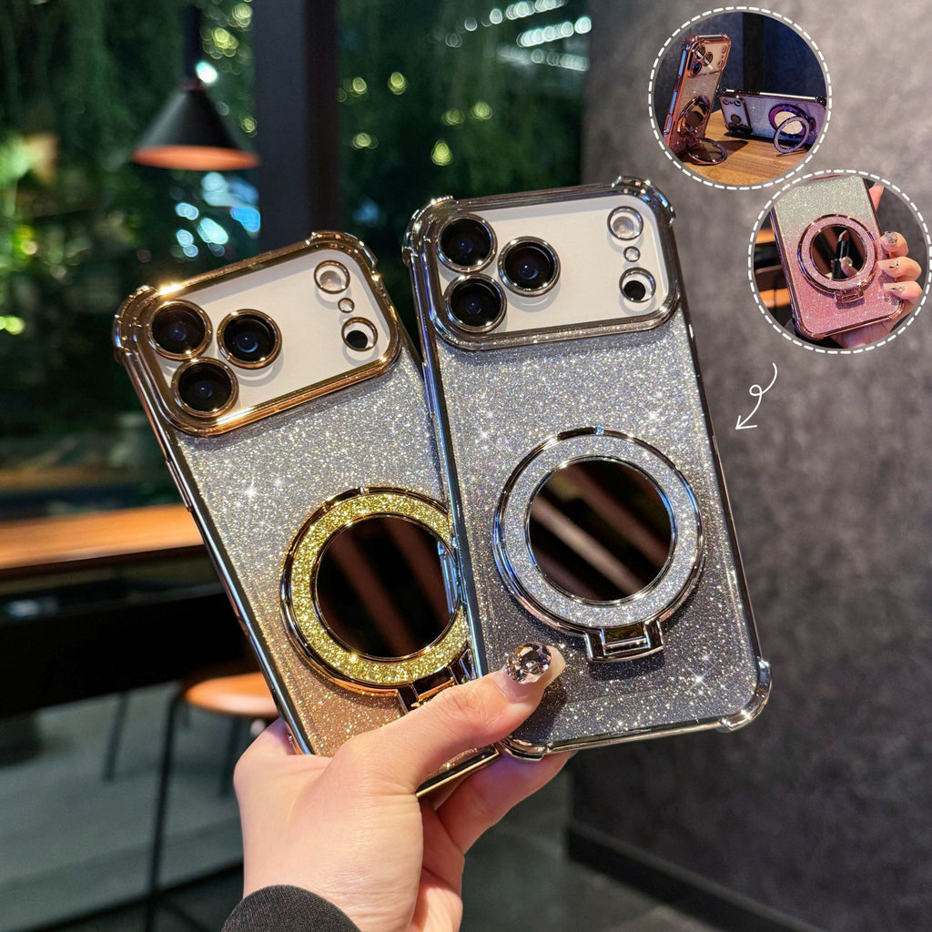 Étui de téléphone magnétique pour miroir de paillettes