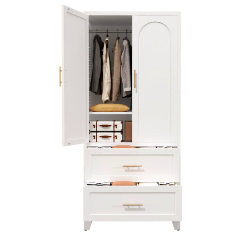 Armoire en métal de 71 pouces avec 2 tiroirs et tige suspendue