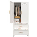 Armoire en métal de 71 pouces avec 2 tiroirs et tige suspendue