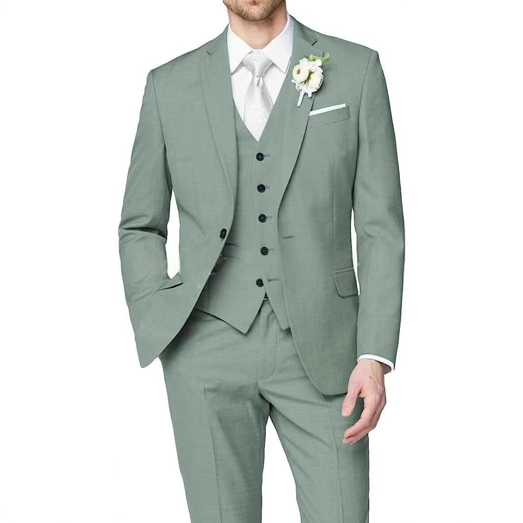 Mens Slim-fit trois-pièces avec une veste à un seul sein