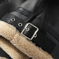 Manteau en cuir de mouton court épais doublé de polaire d'hiver