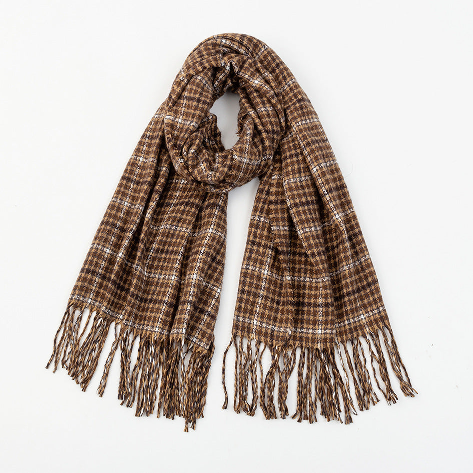 Écharpe de cashmere de Plaid Tassel pour hommes et femmes