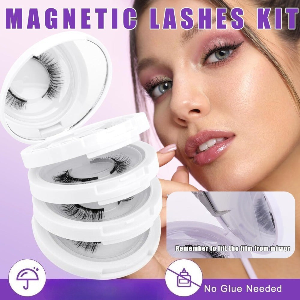 Ensemble de 4 paires de cils magnétiques en blanc