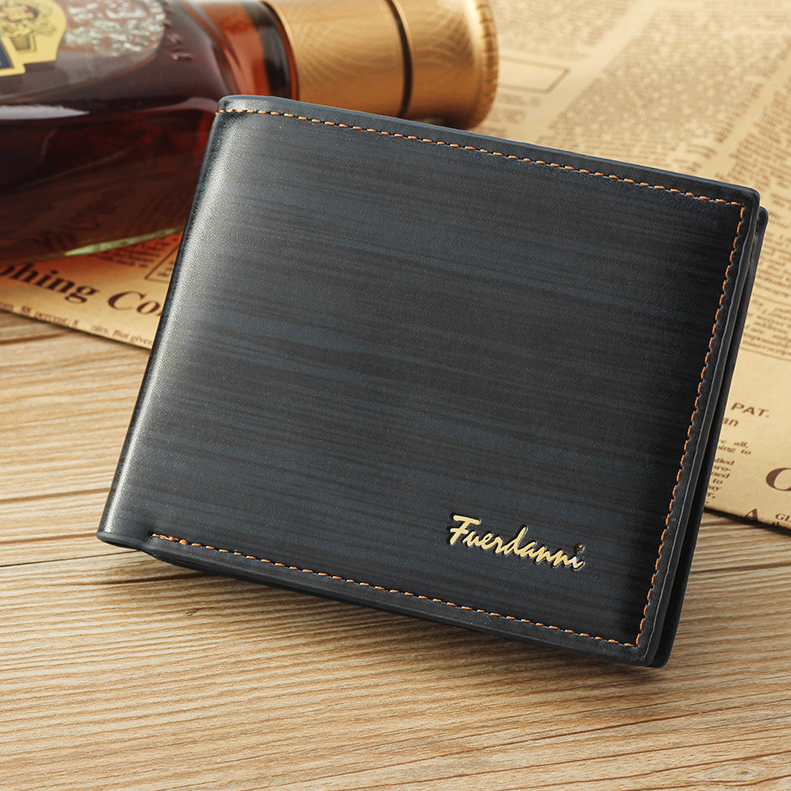 Porte-cartes de crédit en cuir bifold pour hommes Wallet Billfold Purse Clutch Billfold
