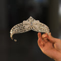 Robe de mariée Argent Tête avant Couronne Tempérament Luxury Strass Alliage