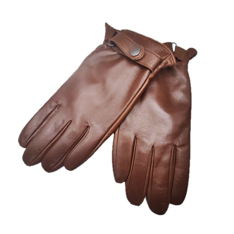 Gants en cuir imperméables élégants simples pour hommes pour le cyclisme extérieur