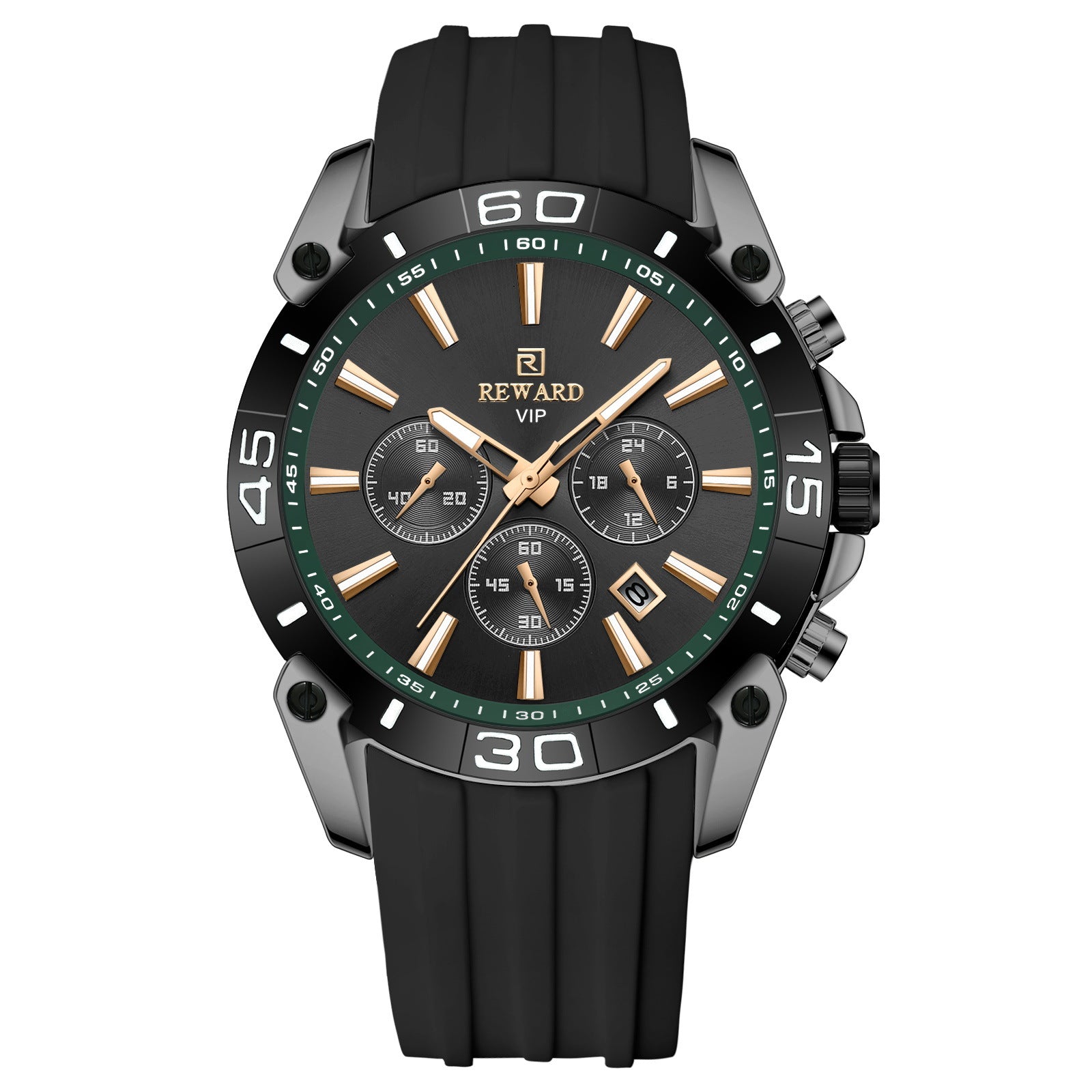 Hommes Quartz multifonction trois yeux et six aiguilles chronographe