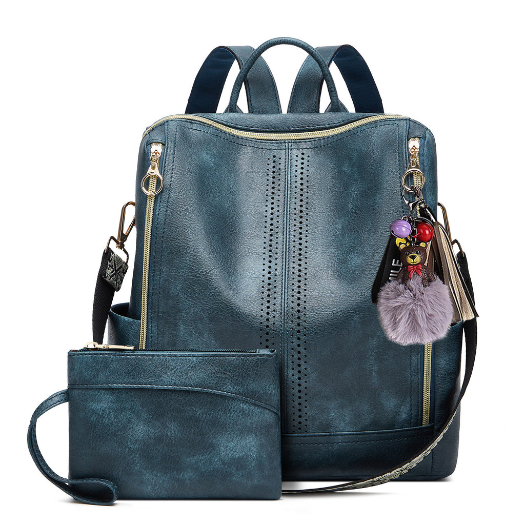 Springsummer Sac à dos pour femmes en cuir souple Casual style coréen