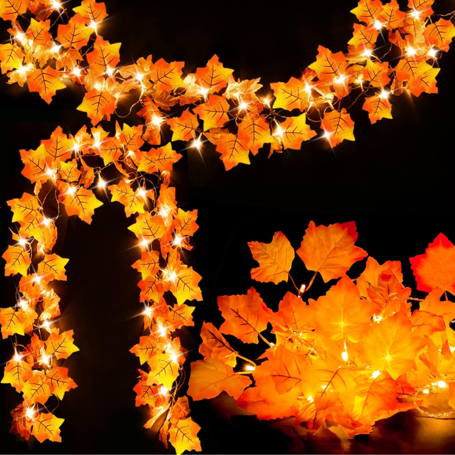 2-Pack Lighted Fall Garland 16,4ft Total général