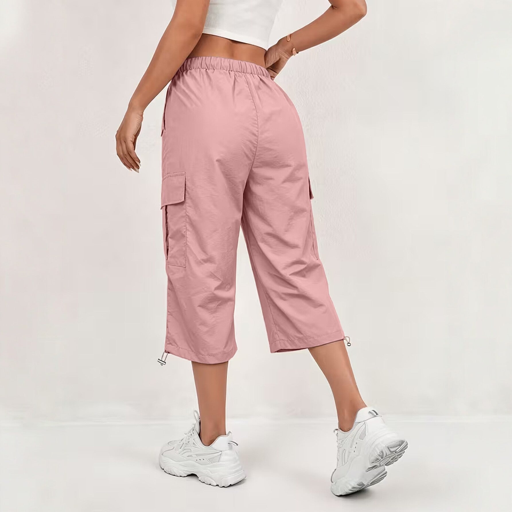 Loose Fitting Casual Drawstring Solid-color European and American Style Trendy Sportswear