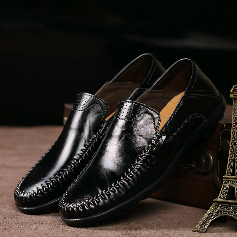 Chaussures en cuir casual homme Léger et polyvalent orteil rond de style britannique
