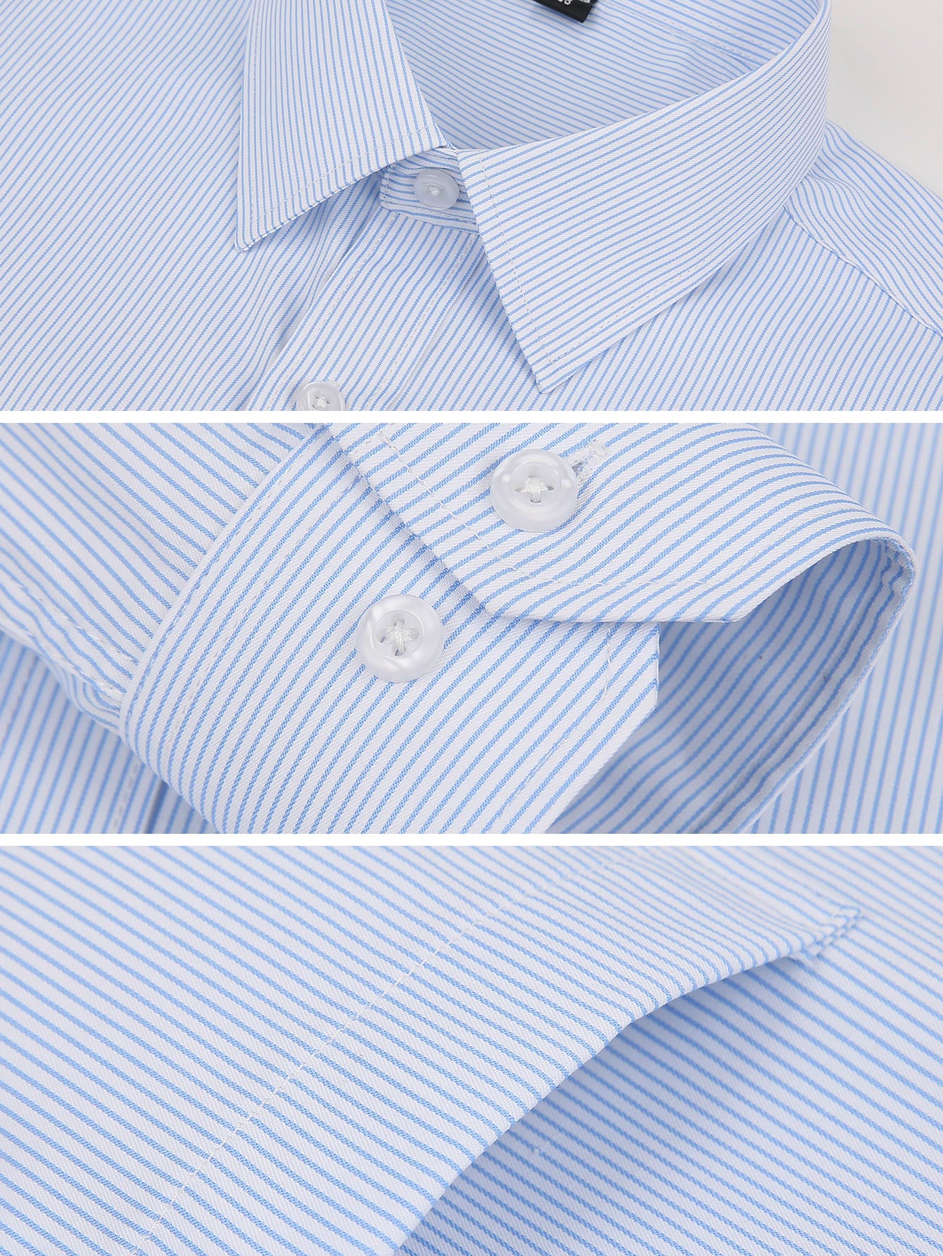 Chemise classique à manches longues pour homme avec poche unique