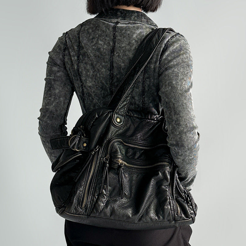 Sac de Messenger d'épaule féminine Retro Biker