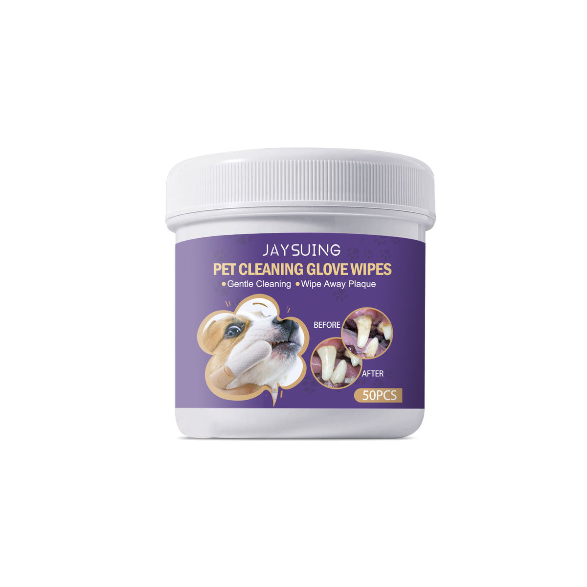 Jaysuing Pet Rafraîchissant Wipes Gants Animaux Soins Interdentaux Gentil Rafraîchissant Dents Parfum