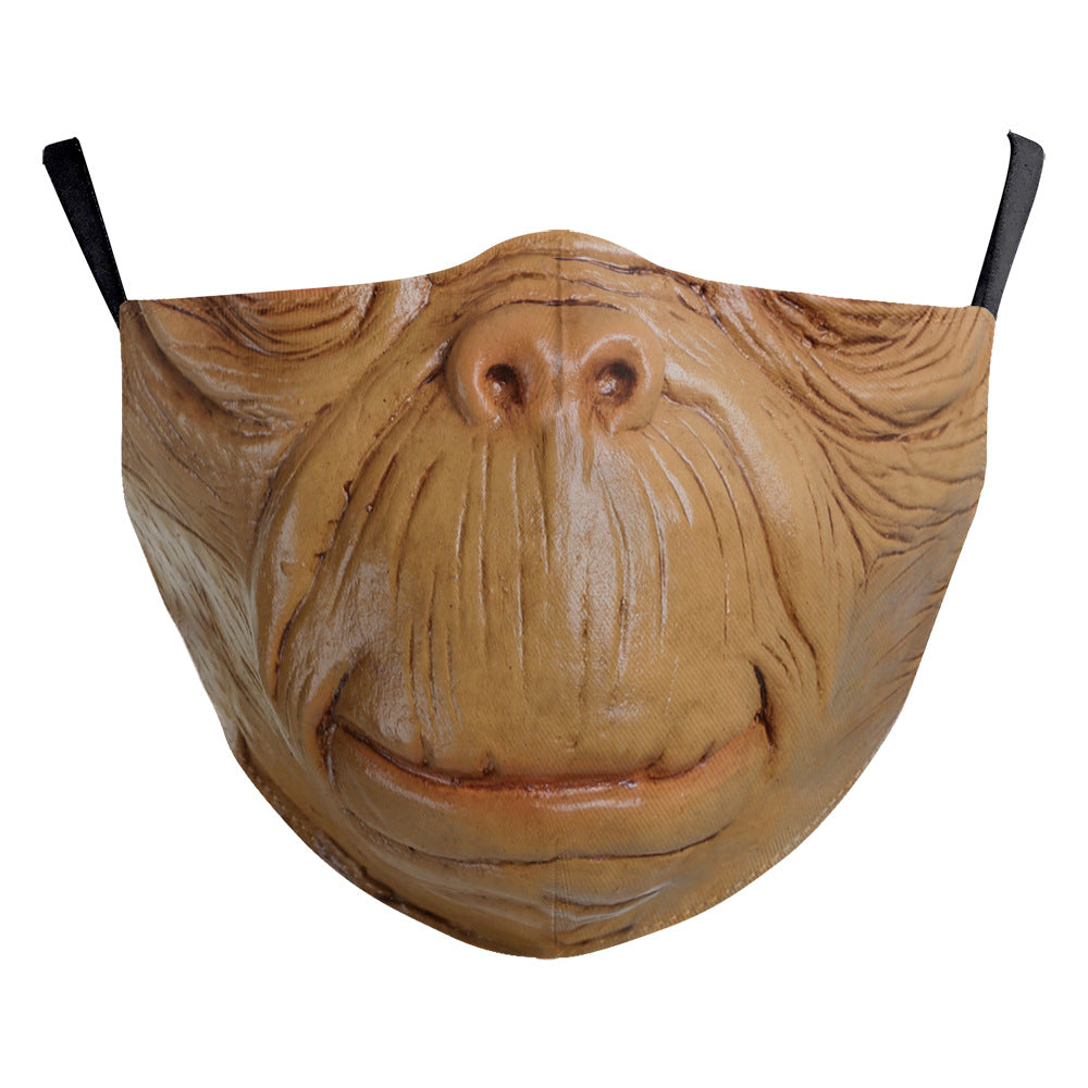 Halloween impression numérique drôle Horreur visage double couche masque de poussière