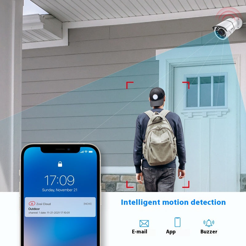 ZOSI Zhou Shi 5 Million HD POE Video Recorder Security Remote Outdoor Monitor Suit