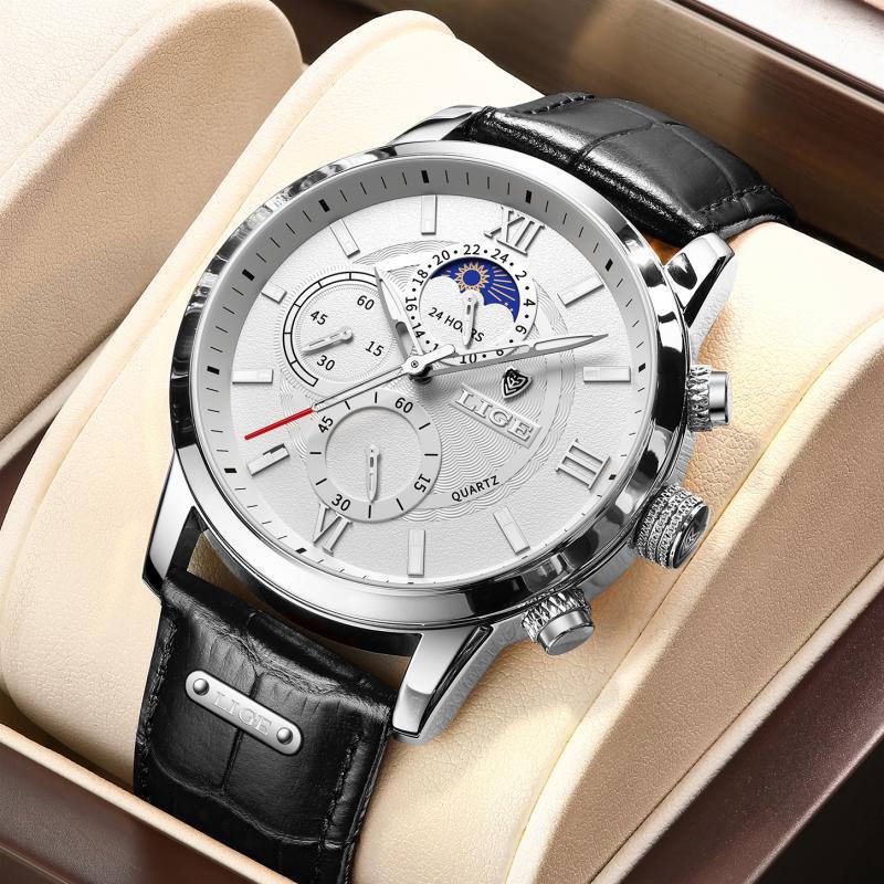 Montre Quartz haut de gamme Homme Chronographe multifonction Lumineux et résistant à l'eau