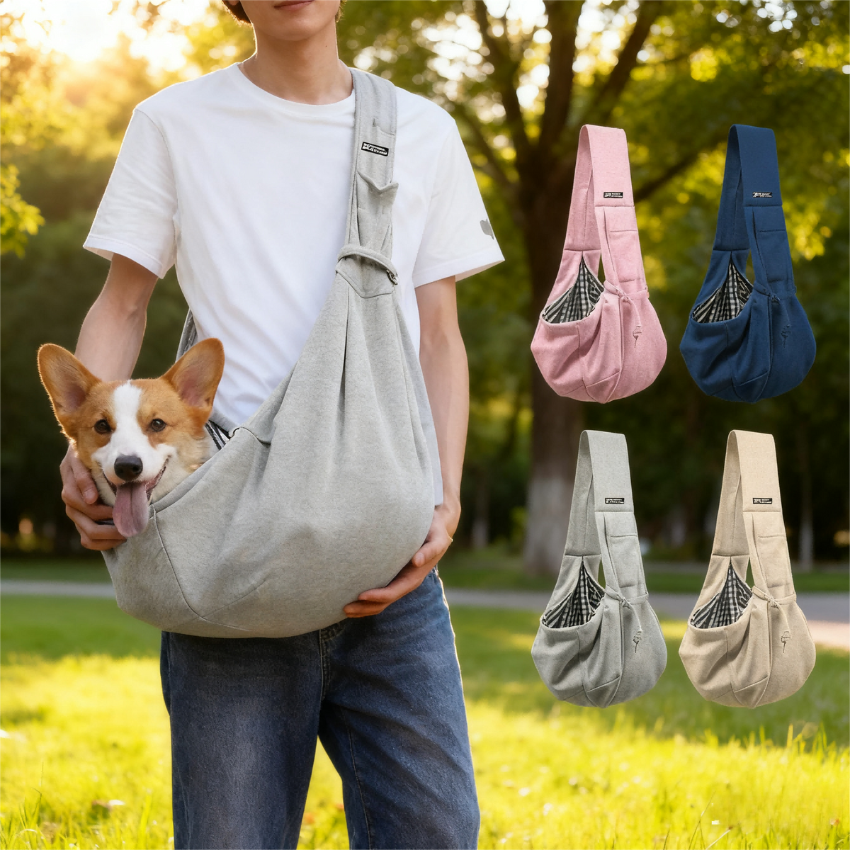 Confortable sac de chien en coton Pet Out Crossbody sac d'épaule Voyage extérieur Portable Chat Pupp