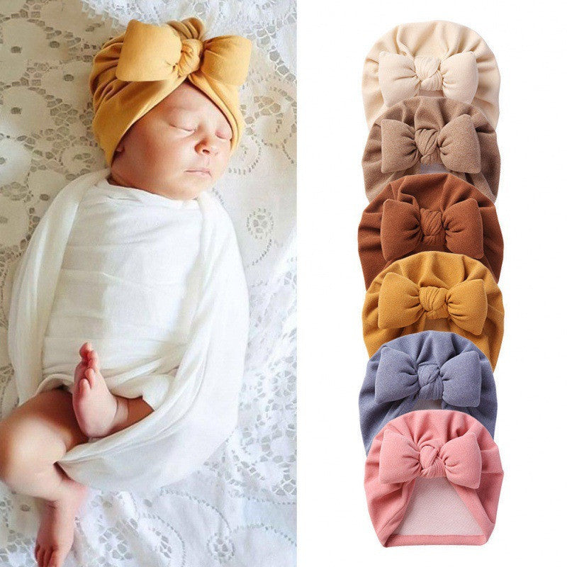 Style cachemire capuche bébé coton rempli Bow