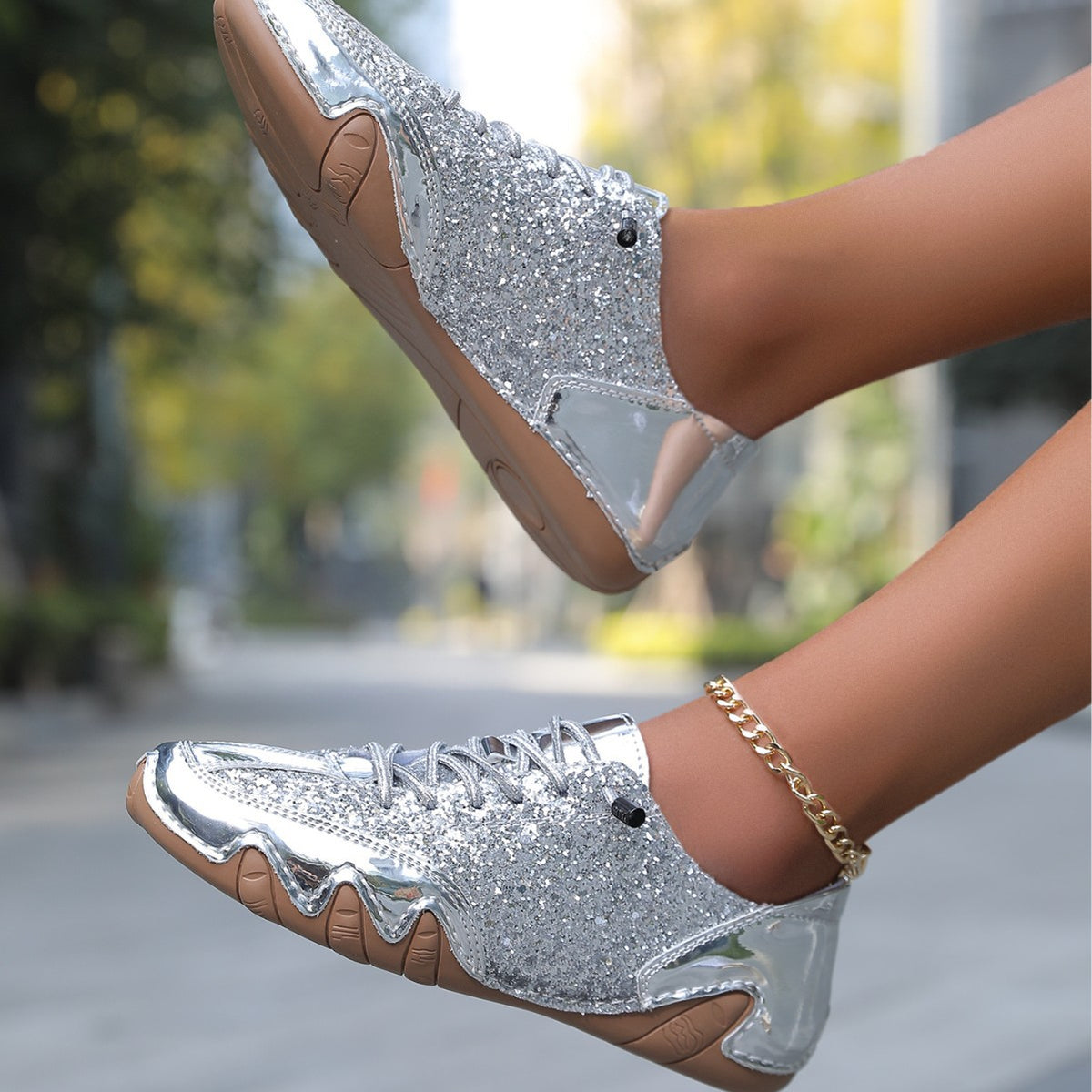 Chaussures antidérapantes en cuir pour femmes