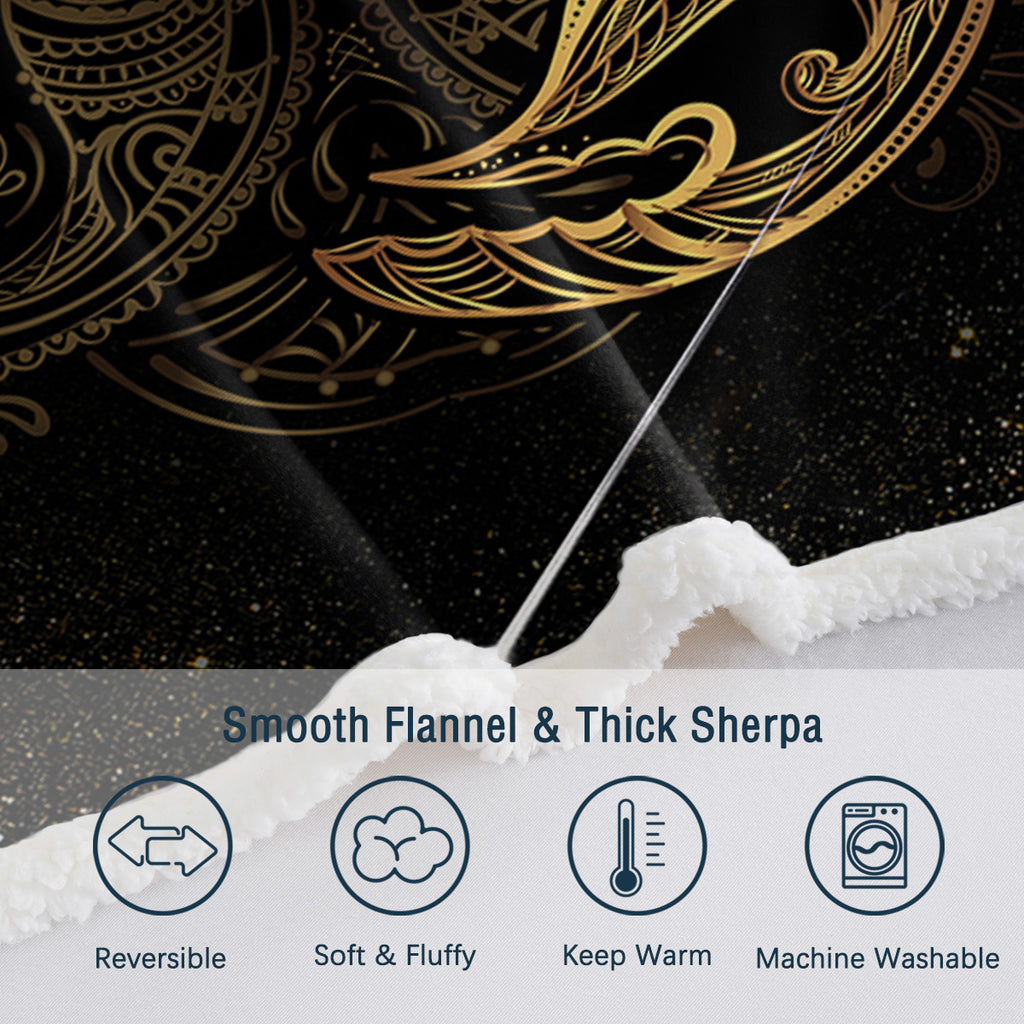 Scorpio Blanket Gold Scorpion Lancer Blanket Super Soft Black Sherpa Lancer Fluf léger