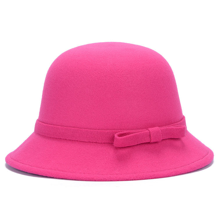 Chapeau de Bowler Fashionable et Élégant Femmes avec une Bow rayée