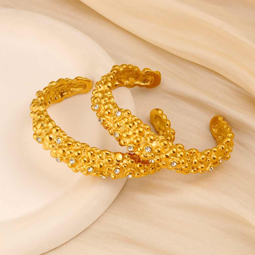 Bracelet véritable en acier de titane or 18K pour les femmes haut de gamme et subtilement luxueuse