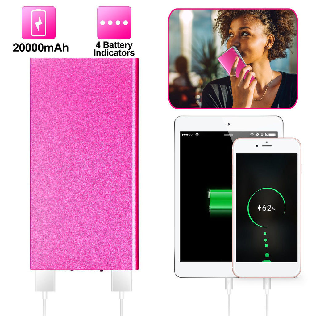 20000mAh Power Bank Pack de batterie externe ultra-mince Chargeur de téléphone Port USB double