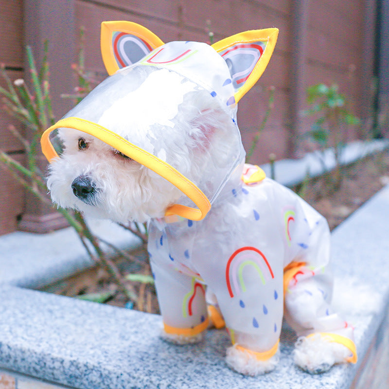 Transparent imperméable Rainbow Dog Raincoat