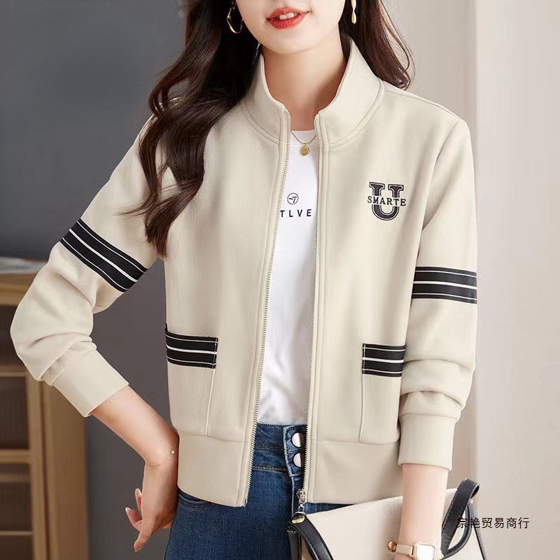 Bouton-Up Zipper Veste Pour Blouse Femme En Style Coréen Chandail à Capuche