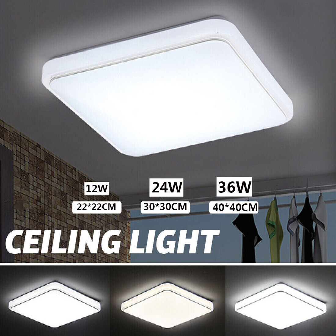 Lampe de plafond carrée