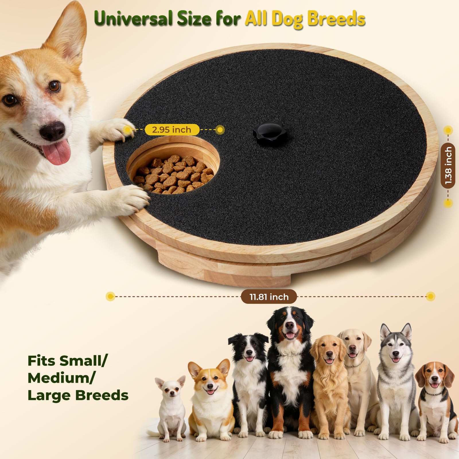 Dog Nail Scratch Board with Treat Box for Claw Care Interactive Nail File Toy for Stress-F