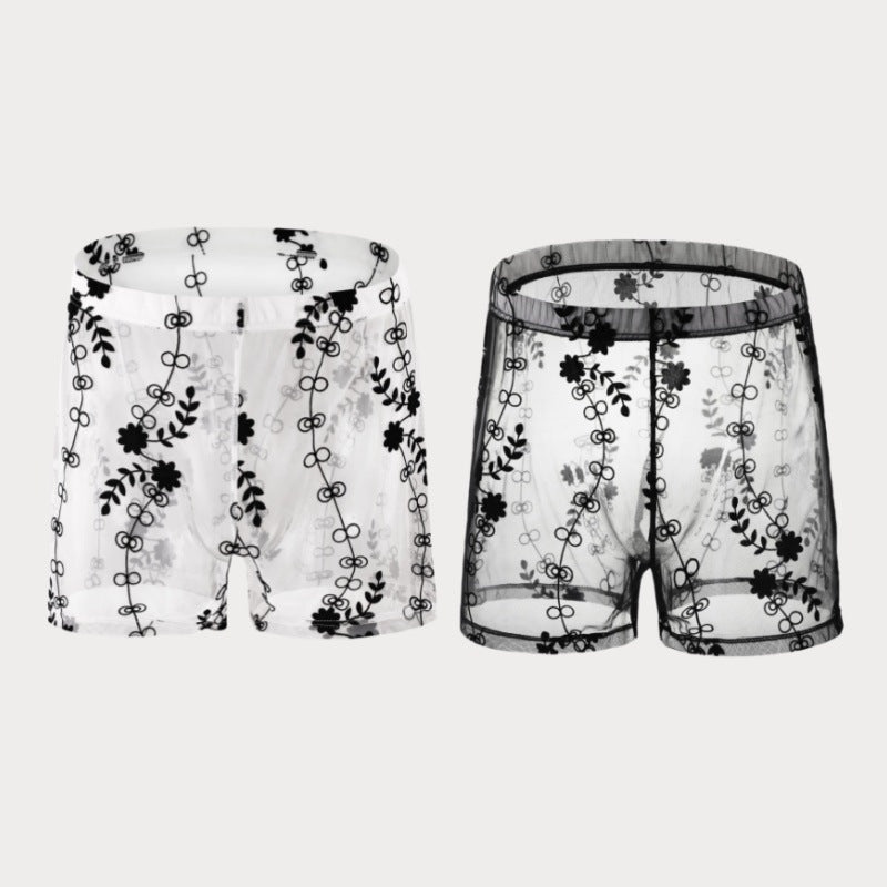 Mesh Sexy Arrow Loose Four-corner Transparent Dentelle Personnalité Pantalons