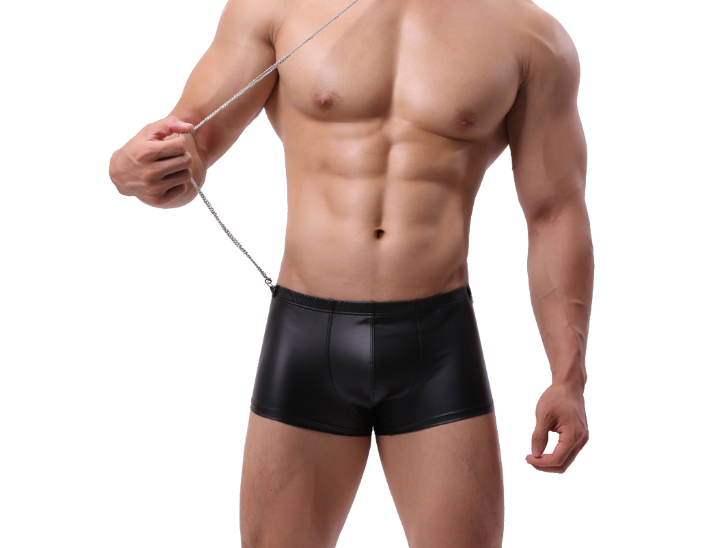 Sous-vêtements pour hommes en argent Tp R479g Impression bronzante Cuir Sexy Vanskoos Boxers Sous-vêtements
