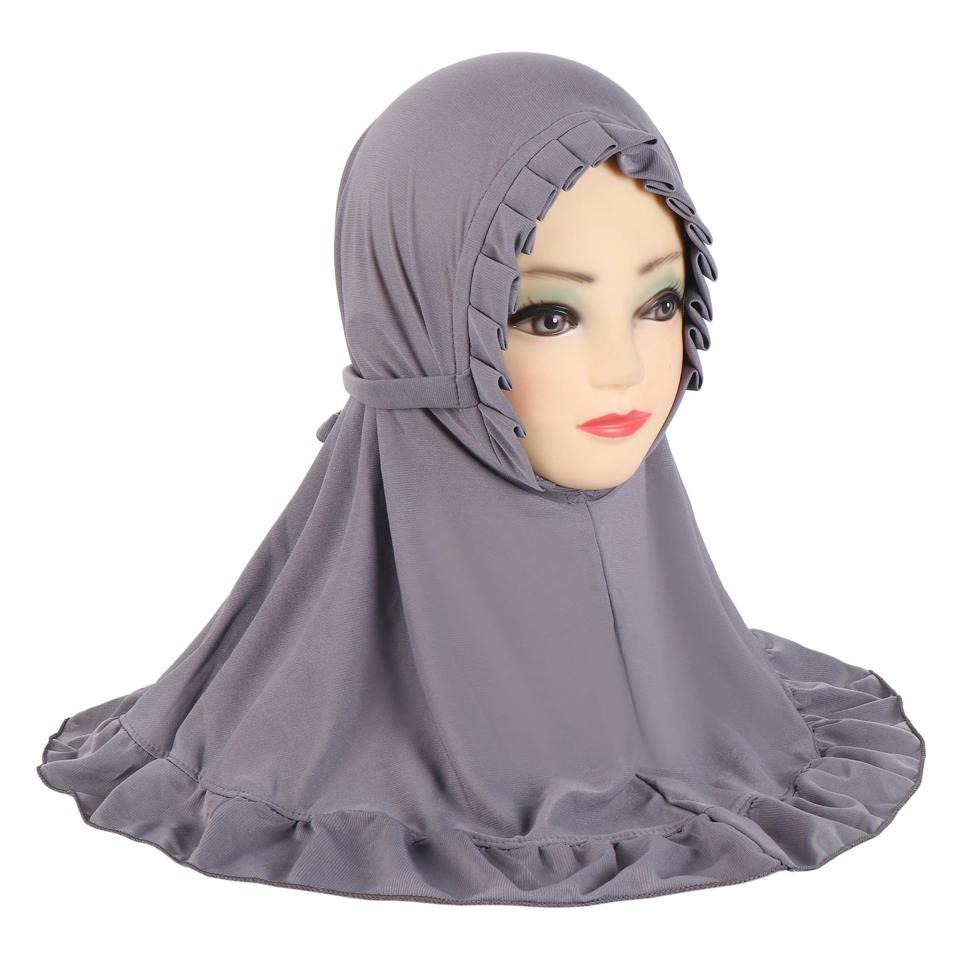 Filles Mode Personnalité Pure Couleur Ruffles Headscarf