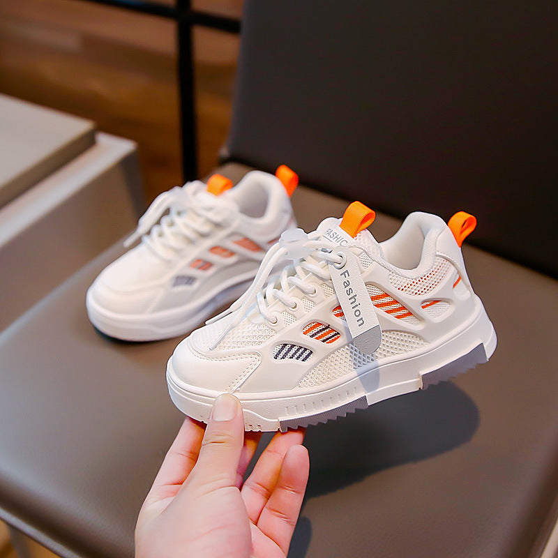 Mode Enfants Respirant Mesh Chaussures Moyen et Grand Enfants Sneakers Garçons Blanc S