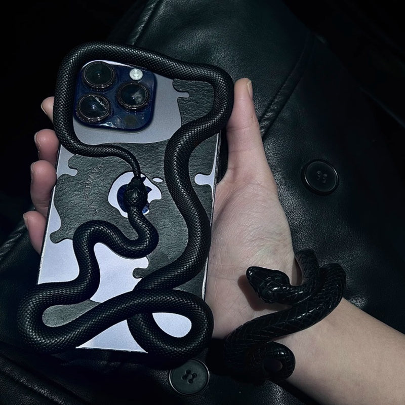 Cas de téléphone décoratif sur mesure Snake Hollowed Out