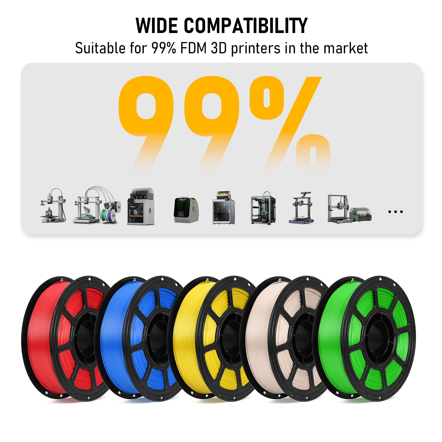 PLA 5 Pack Filament pour imprimante 3D