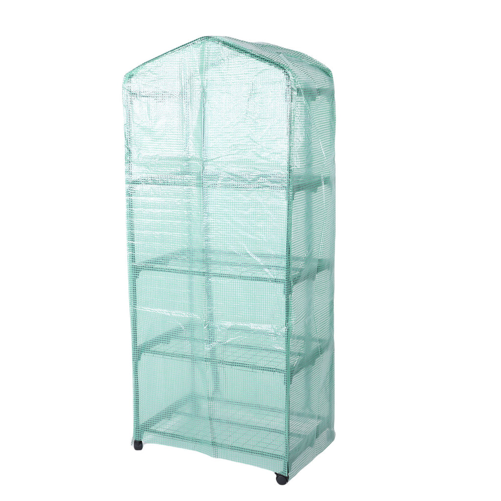 Greenhouse with PE Cover 360° Roues rotatives Zippered Door Frost Proof 4 Tier Petite usine